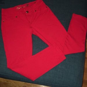 Seven7 skinny red jeggings